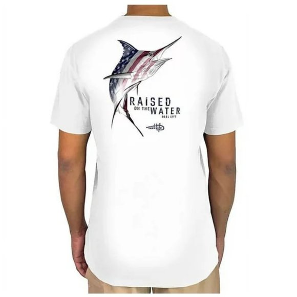 Reel Life Men's Neptune Ocean Washed Shortsleeve Graphic TEE White Medium NWT - Picture 2 of 6